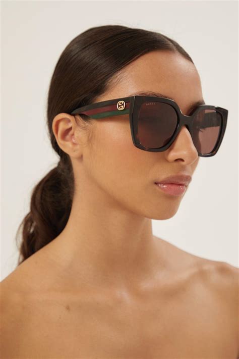 gucci havana blue flip sunglasses|gucci oversized square sunglasses.